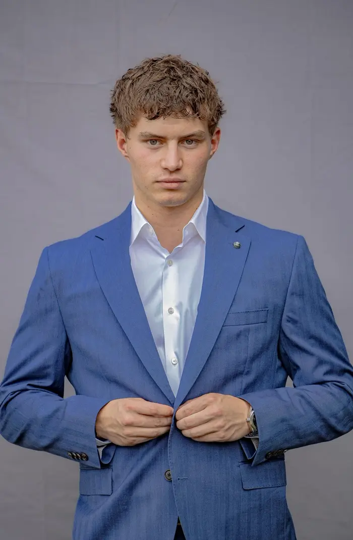 John Slevin in a blue suit